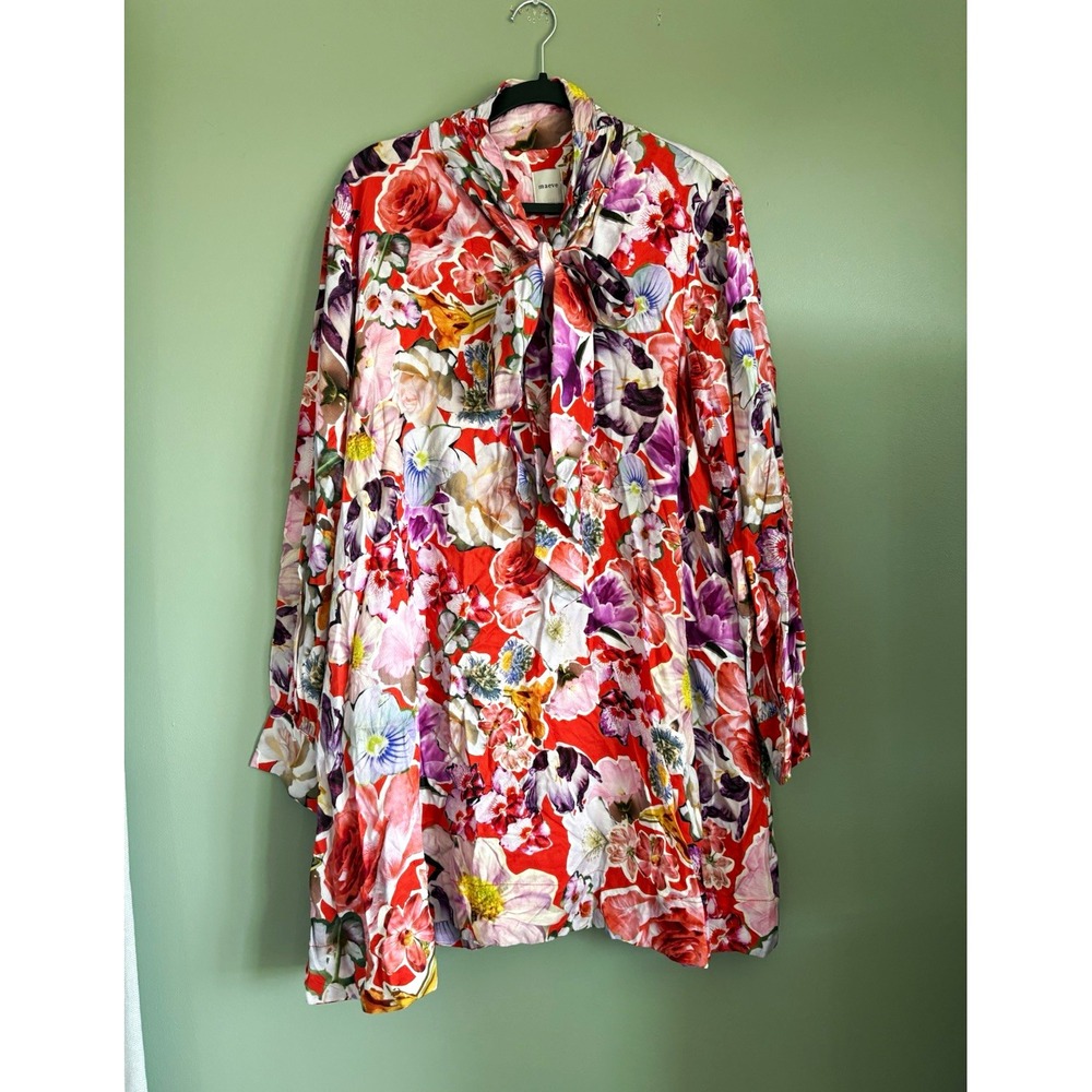 Maeve by Anthropologie NWOT The Caroline Tie-Neck Mini Dress Floral Dress XL